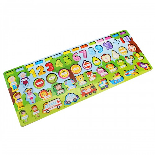 Placa logaritmica 7 in 1 din lemn - jucarie educativa [1]