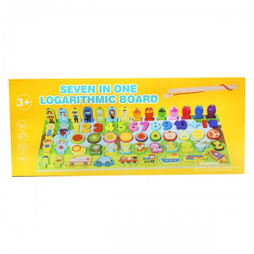 Placa logaritmica 7 in 1 din lemn - jucarie educativa [4]
