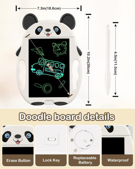 Tableta de Desenat si de Scris LCD pentru Copii, Model Panda [6]