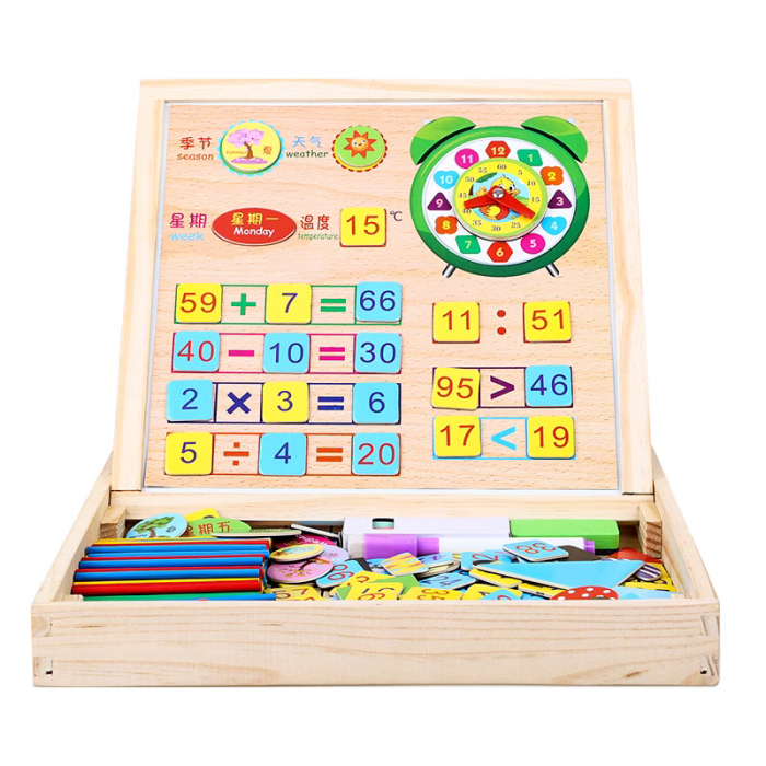 Tablita multifunctionala din lemn cu cifre, betisoare, tangram si Sudoku [3]