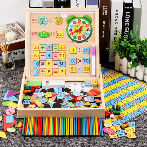 Tablita multifunctionala din lemn cu cifre, betisoare, tangram si Sudoku [1]