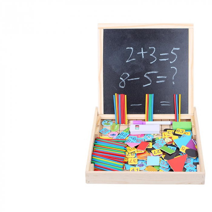Tablita multifunctionala din lemn cu cifre, betisoare, tangram si Sudoku [4]