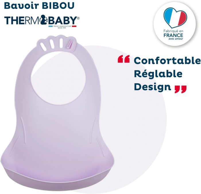 THERMOBABY Baveta pentru bebelusi cu sistem colector al hranei LILAS [4]