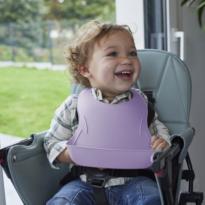 THERMOBABY Baveta pentru bebelusi cu sistem colector al hranei LILAS [7]