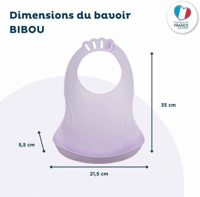 THERMOBABY Baveta pentru bebelusi cu sistem colector al hranei LILAS [3]