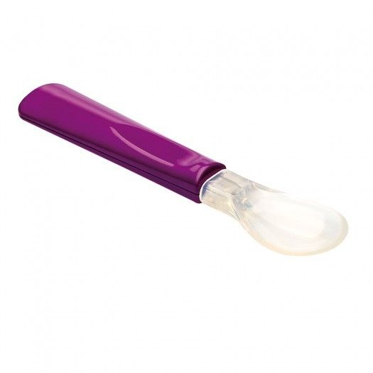 Thermobaby- Set 2 lingurite cu varf din silicon mov/turcoaz [1]