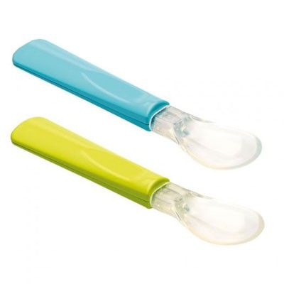 Thermobaby- Set 2 lingurite cu varf din silicon verde/turcoaz [1]