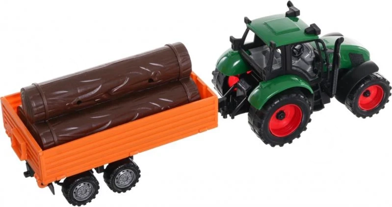 Tractor de Jucarie cu Remorca si Busteni, 36 cm [2]