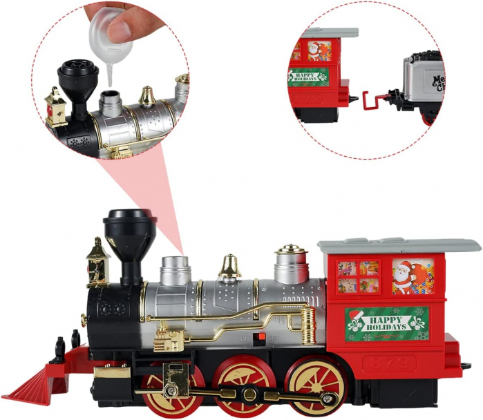 Tren Electric pentru Copii, cu Sunete, Lumini si Abur, 19 piese [4]