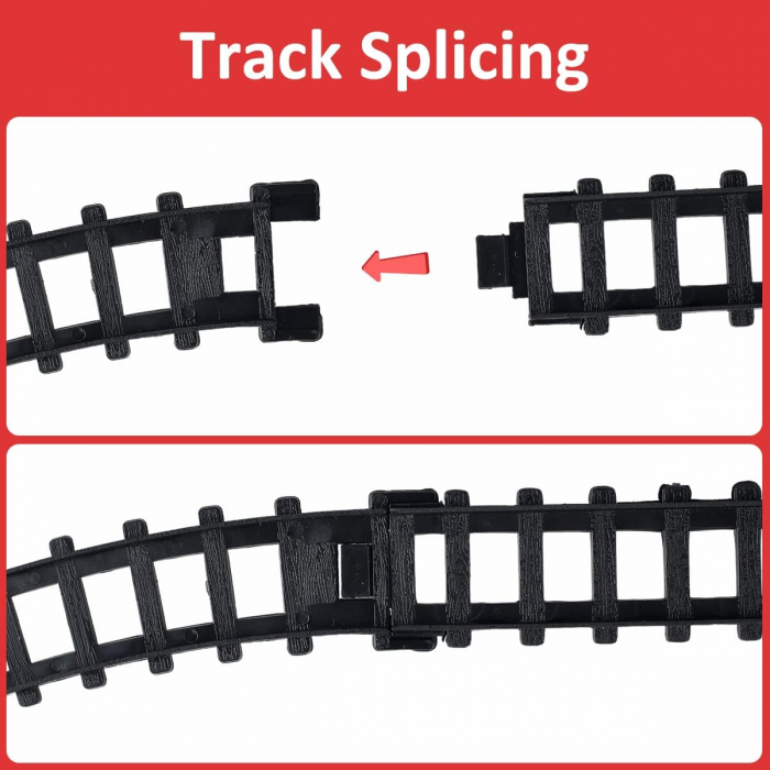 Tren Electric pentru Copii, cu Sunete, Lumini si Abur, 19 piese [3]