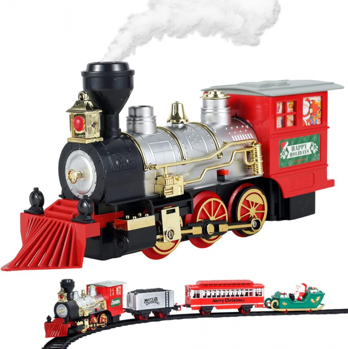 Tren Electric pentru Copii, cu Sunete, Lumini si Abur, 19 piese [1]