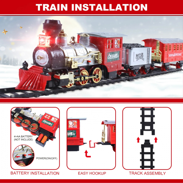 Tren Electric pentru Copii, cu Sunete si Lumini, 13 Piese [3]