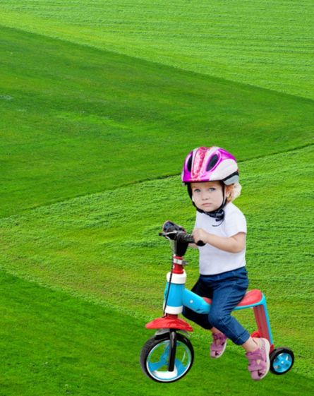 Bicicleta convertibila 2 în 1 albastru/rosu [2]