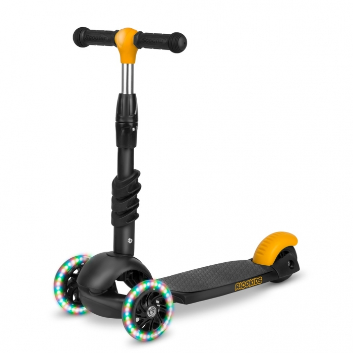 Trotineta 3 in 1 cu roti cu LED Ricokids Cubi 765500 - Negru - Portocaliu [1]