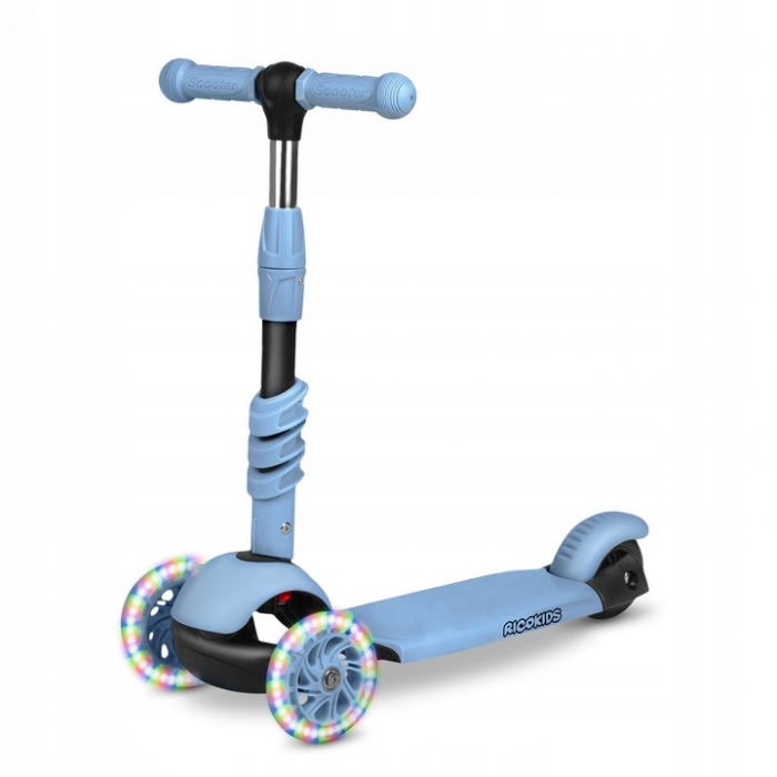 Trotineta 3 in 1 cu roti cu LED Ricokids Todi 765401 - Albastru [1]