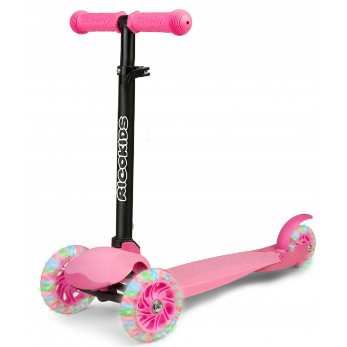 Trotineta cu roti cu LED Ricokids Loco 765102 - Roz [1]