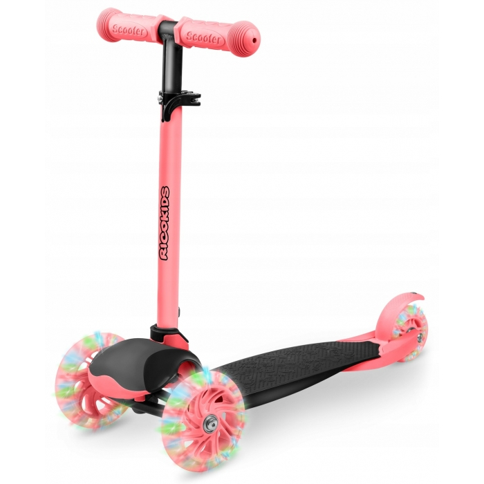 Trotineta cu roti cu LED Ricokids Loco 765108 - Roz cu negru [1]