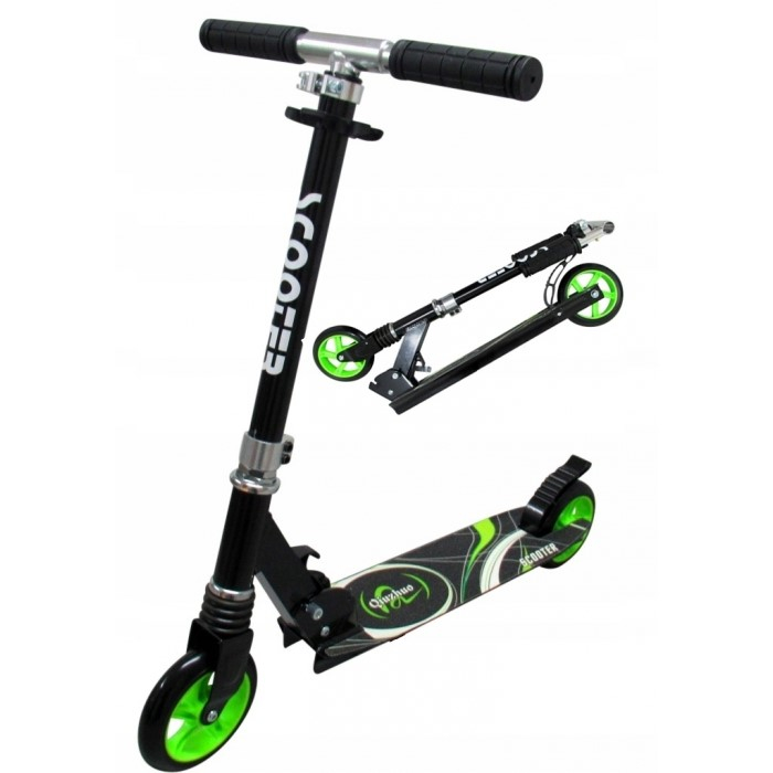 Trotineta pliabila cu roti de 145 mm R-Sport H7 - Negru - Verde [1]