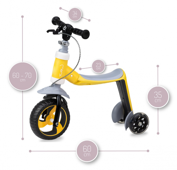 Trotineta transformabila 2 in 1 MoMi ELIOS Yellow [2]