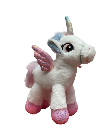 Unicorn alb din plus cu paiete curcubeu [1]