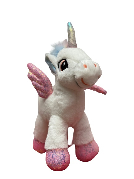 Unicorn alb din plus cu paiete curcubeu [2]