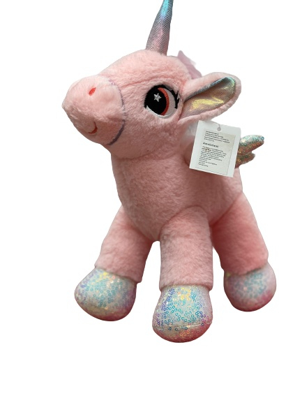 Unicorn roz din plus cu paiete curcubeu [1]
