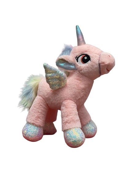 Unicorn roz din plus cu paiete curcubeu [2]