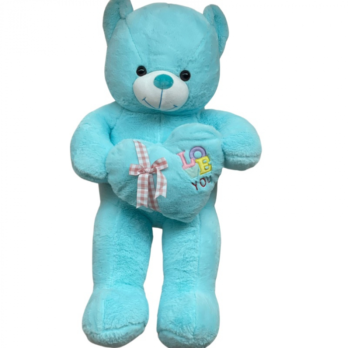 Ursulet din plus cu inimioara bleu 80 cm [1]