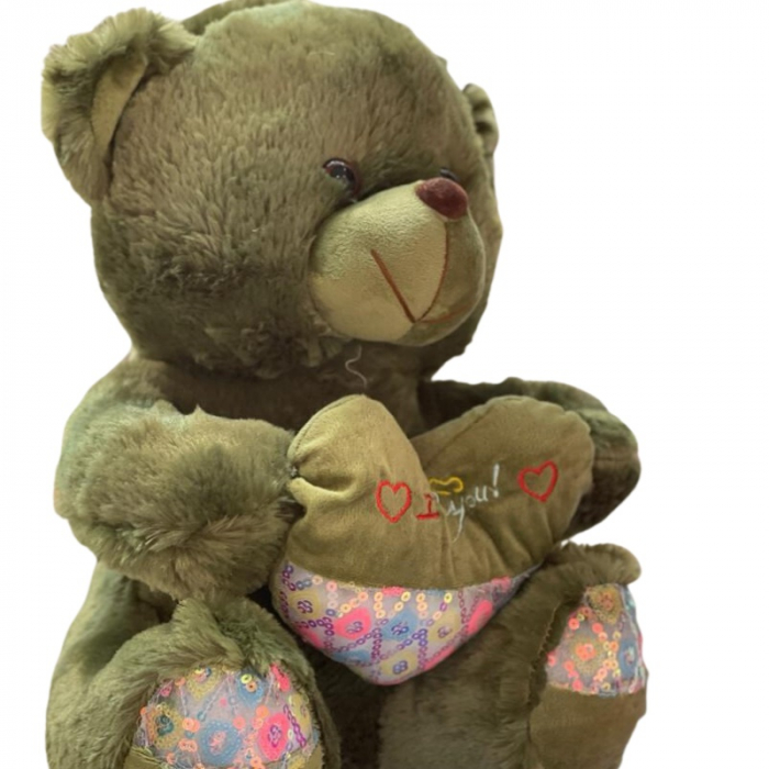 Ursulet din plus verde cu strasuri 40 cm [2]