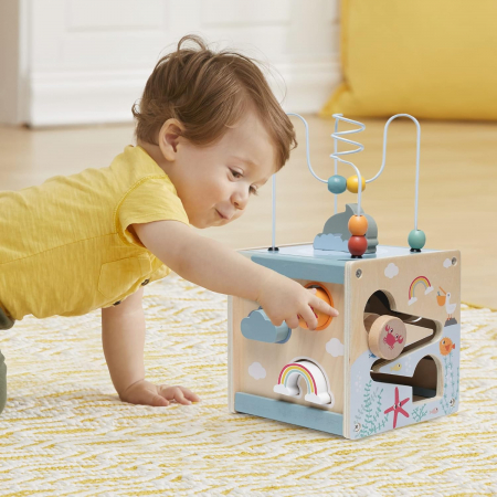 Copii 3 ani+ - Cub Montessori din Lemn – 5 Activitati Educative