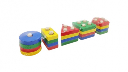 Jucarii Montessori - Sortator forme geometrice 5 coloane