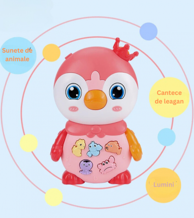 Jucarie Interactiva pentru Bebelusi cu Lumini si Sunete, Pinguinul Regal [3]