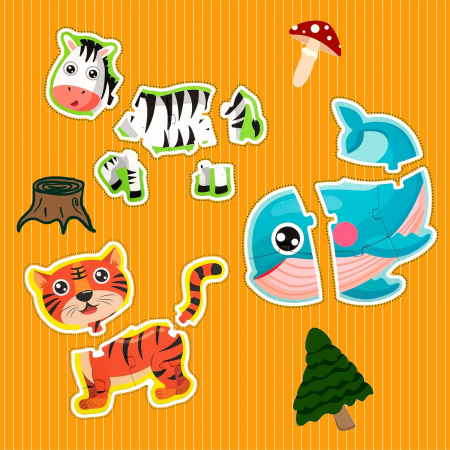 Puzzle Magnetic cu Animale Salbatice, 53 de Piese [3]