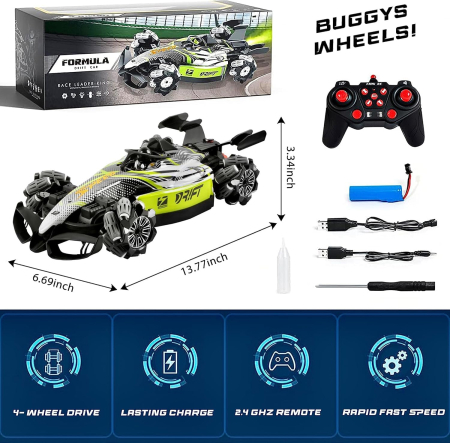 Masina cu Telecomanda pentru Drift si Cascadorii, Verde [2]