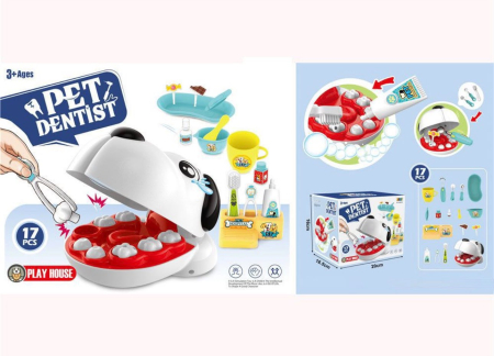 Set Dentist Veterinar pentru Copii, Catelus cu Dinti Detasabili, Instrumente Medicale si Accesorii [1]