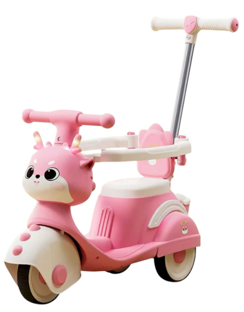 MiniScooter 3 In 1 Cu 3 Roti, Lumini LED, Muzica Si Maner Parental, 2-4 Ani, ROZ [1]