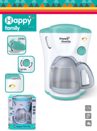 Jucarii fete - Filtru de Cafea de Jucarie cu Recipient si Lumini, Turcoaz