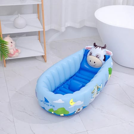 Piscine copii - Cadita Gonflabila 2 in 1 Vacuta Vesela : pentru baita sau piscina