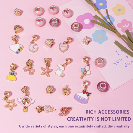 Set Creativ DIY pentru Bratari, Blind Box, cu Margele si Talismane Tematice, Multicolor [3]