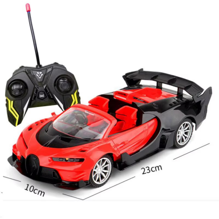 Copii 4 ani+ - Masina Sport cu Telecomanda, Lumini LED, 23 cm, Rosu