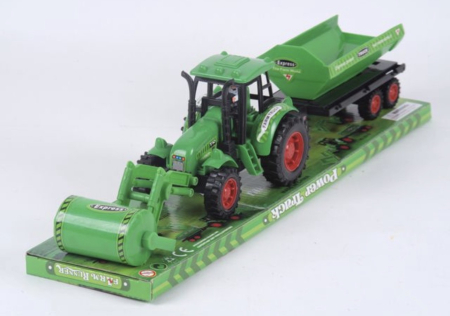 Copii 4 ani+ - Tractor de Jucarie cu Remorca, Micul Fermier, Verde