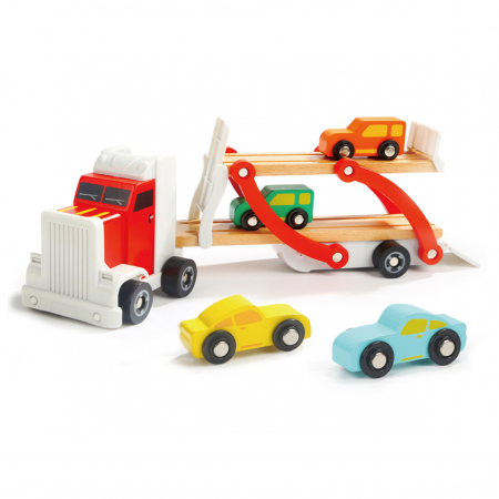 Copii 3 ani+ - Camionul cu platforma din lemn - masinute incluse