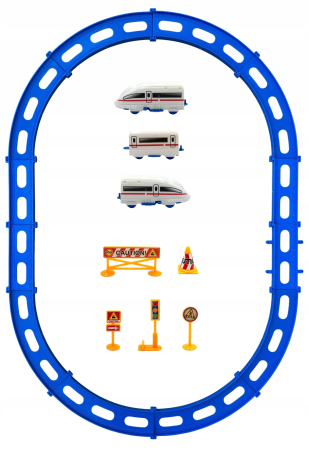 Tren Electric cu Circuit, 20 Piese, Alb [3]