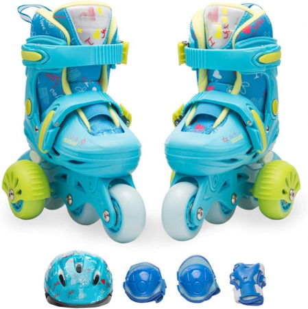 Role pentru Baieti, Roti Ajutatoare, Lumini LED, Set Protectie [1]