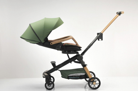 Carucior Pliabil 4 Roti, cu Sunete si Lumini Incorporate - Verde Olive [4]