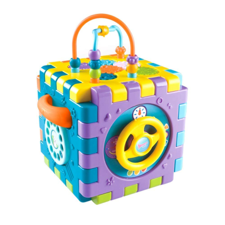 Cub Educativ 6 in 1 pentru Bebelusi, Sortator de Forme, Pian, Volan si Activitati Montessori [5]