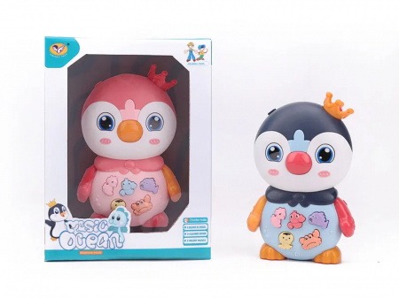 Jucarie Interactiva pentru Bebelusi cu Lumini si Sunete, Pinguinul Regal [5]