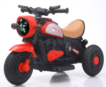 Motocicleta Electrica pentru Copii, 3-6 Ani, cu Lumini Interactive LED, Port USB, Muzica si Roti Laterale de Sprijin, Rosu [1]