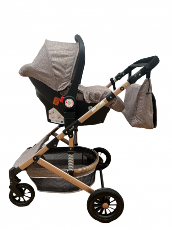 Carucioare - Carucior copii 3 in 1 – landou, scoica, sport - Gri