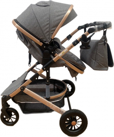 Carucior copii 3 in 1 – landou, scoica, sport - Gri [2]